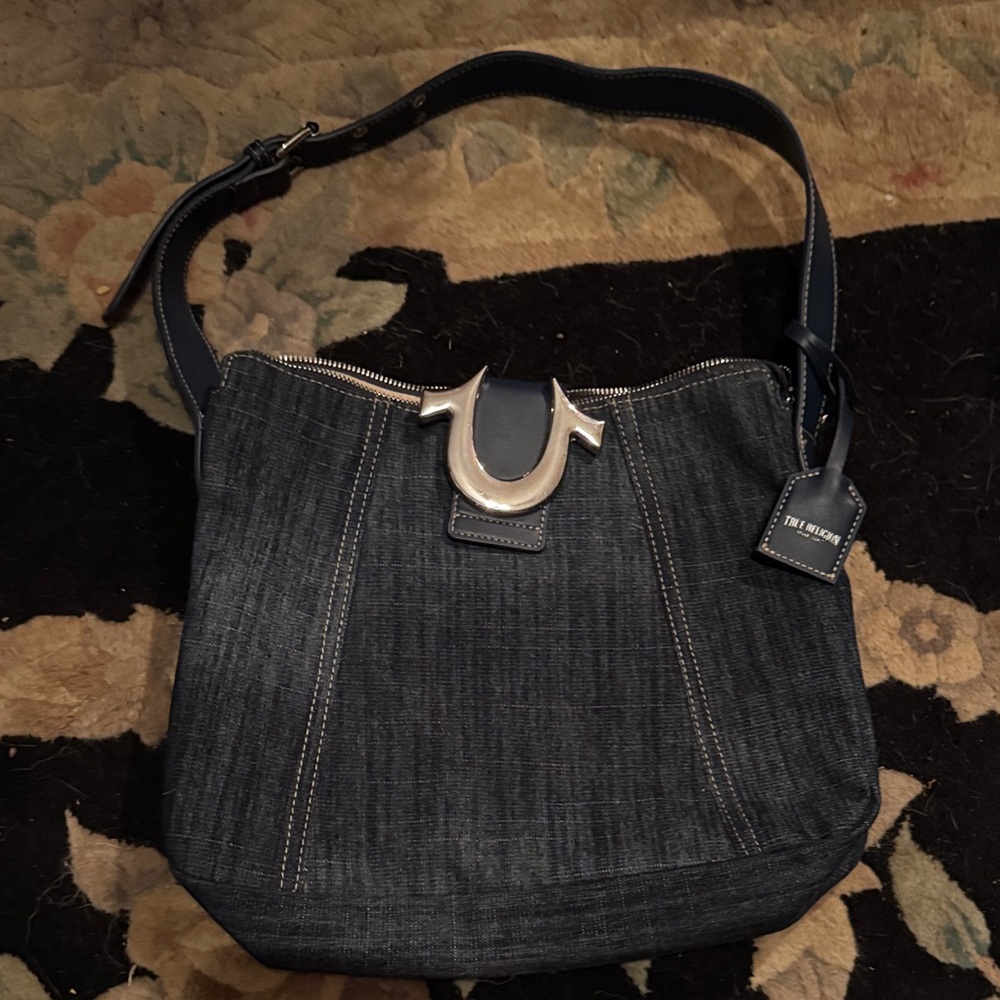 True Religion Dark Blue Denim Shoulder Bag
